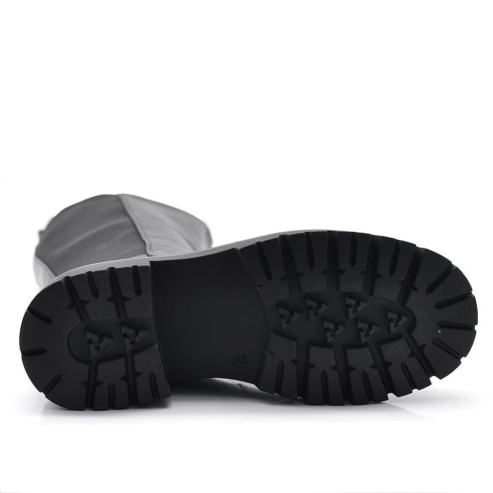 Stivali Cavallerizza Alti Donna con Ampi Inserti Elastici, Vestibilità Adattabile per Tutti i Tipi di Polpaccio