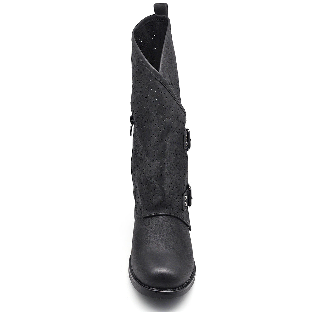 Stivali Scarpe Stivaletti Anfibi Motociclista Primaverili Estivi Da Donna G697