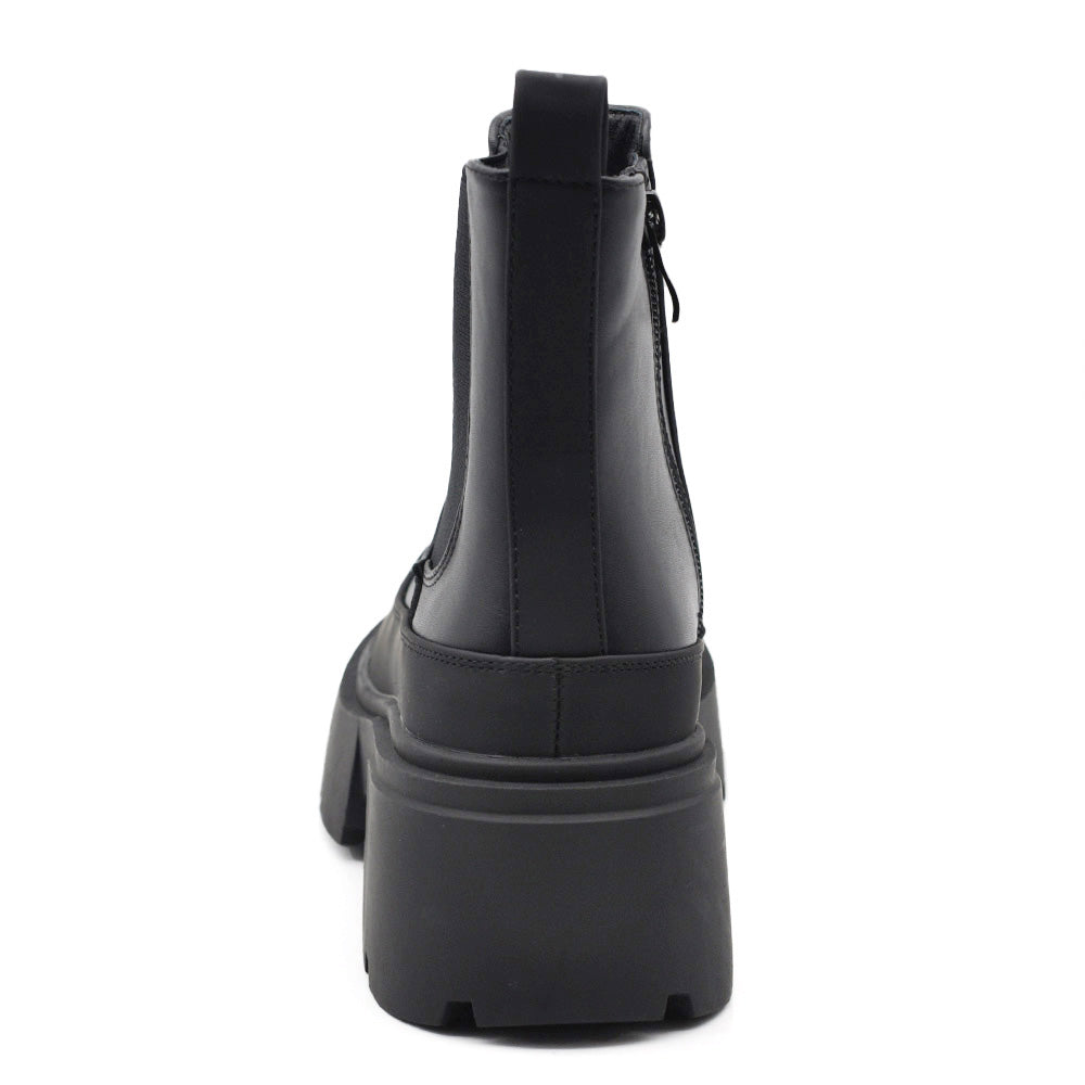 Stivaletti Chelsea Donna Tacco Largo e Punta Rinforzata Con Platform Suola Chunky GL50