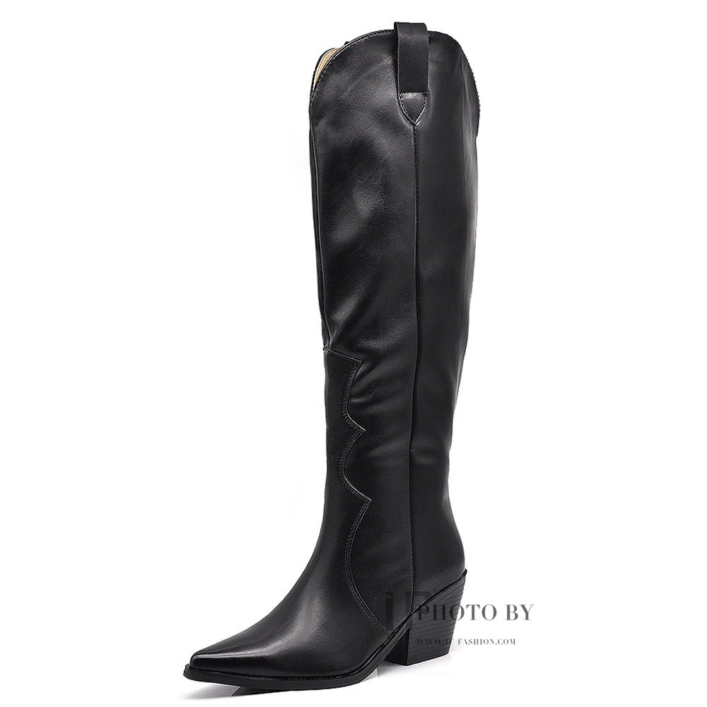 Stivali Alti Camperos Texani A Punta Al Ginocchio Da Donna D7710 9619