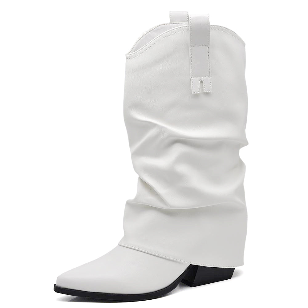 Scarpe da Donna Stivali Stivaletti Arricciati Con Ghette A Punta G695