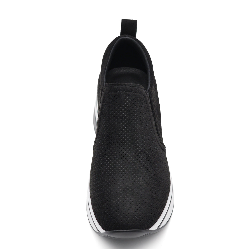 Scarpe Slip-On Donna con Zeppa Comoda in Camoscio Sintetico – Sneakers Casual Primaverili e Autunnali