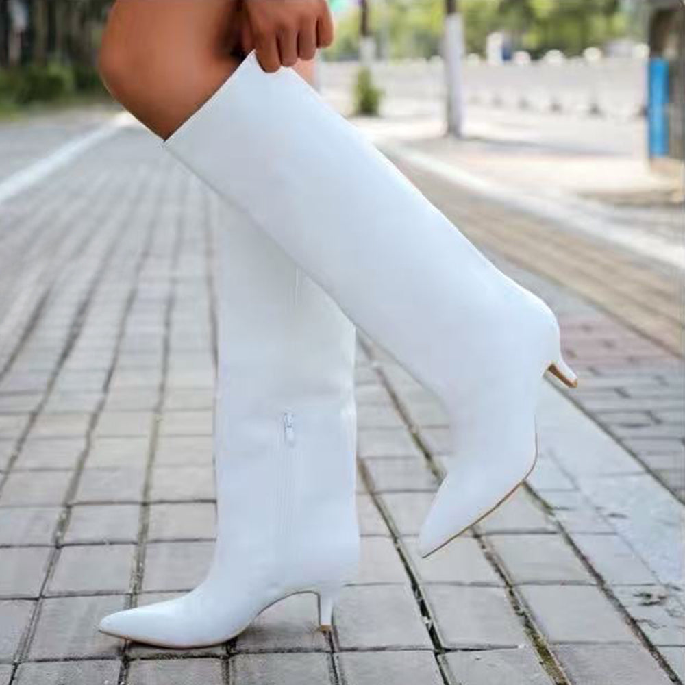 Stivali Donna al Ginocchio con Tacco Medio e Punta Affusolata – Eleganti e Versatili A9813 nero
