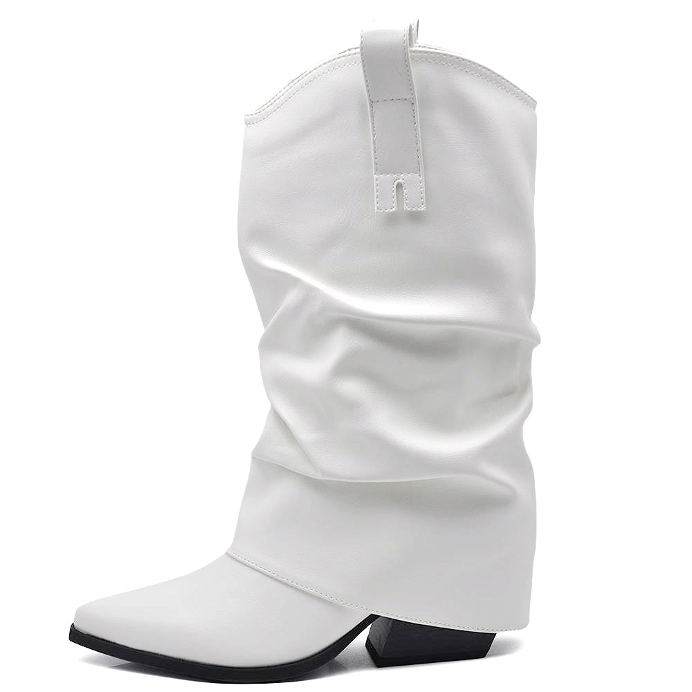 Scarpe da Donna Stivali Stivaletti Arricciati Con Ghette A Punta G695