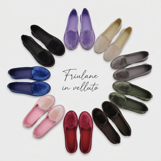 Scarpe Friulane Veneziane Donna in Velluto – Mocassini Eleganti Artigianali