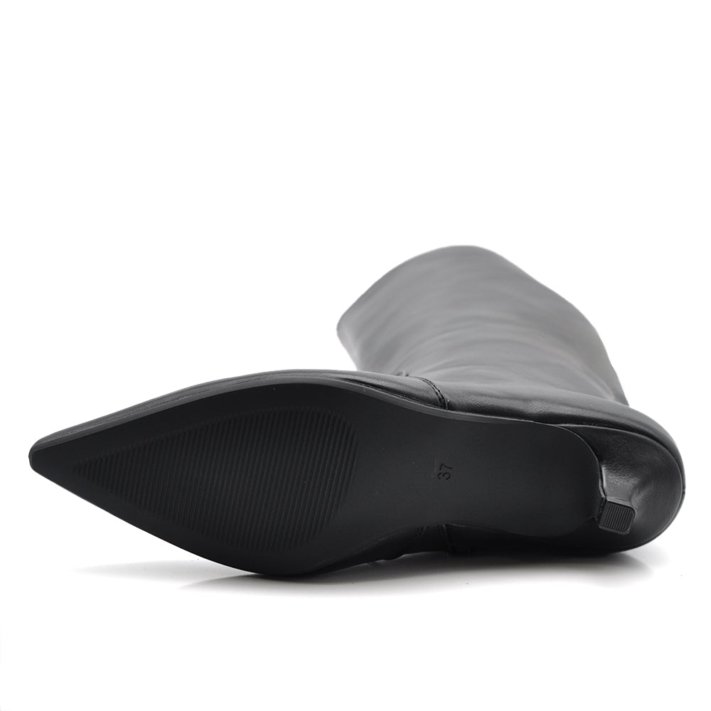 Stivali Alti Polpaccio Da Donna Con Tacco gattina KITTEN HEELS X2693-03 nero