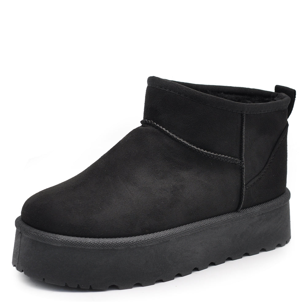 Stivali Mammut Camoscio Pelosi Con Pelliccia Pelo da Donna Doposci Platform R-17