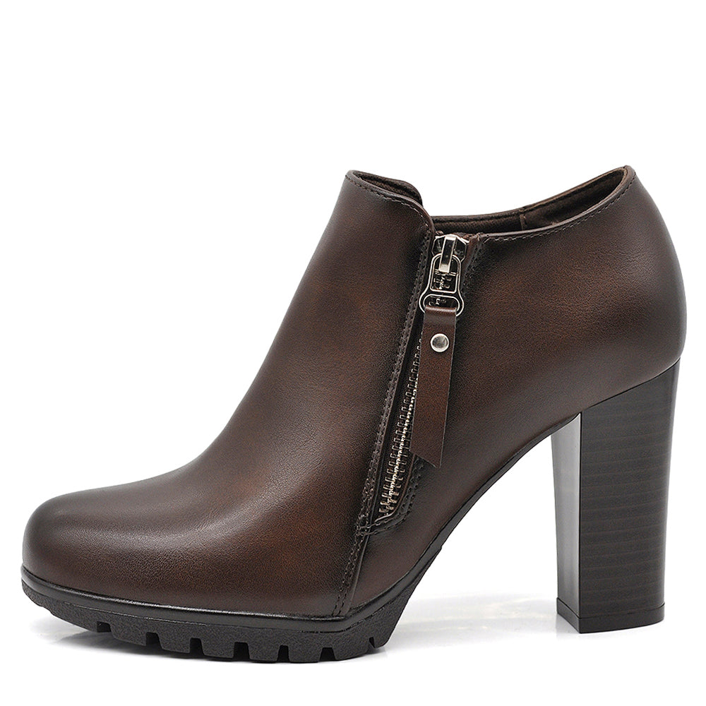 Stivaletti Scarponcini Scarpe Da Donna Francesine Tacco Vintage Zip CH2286