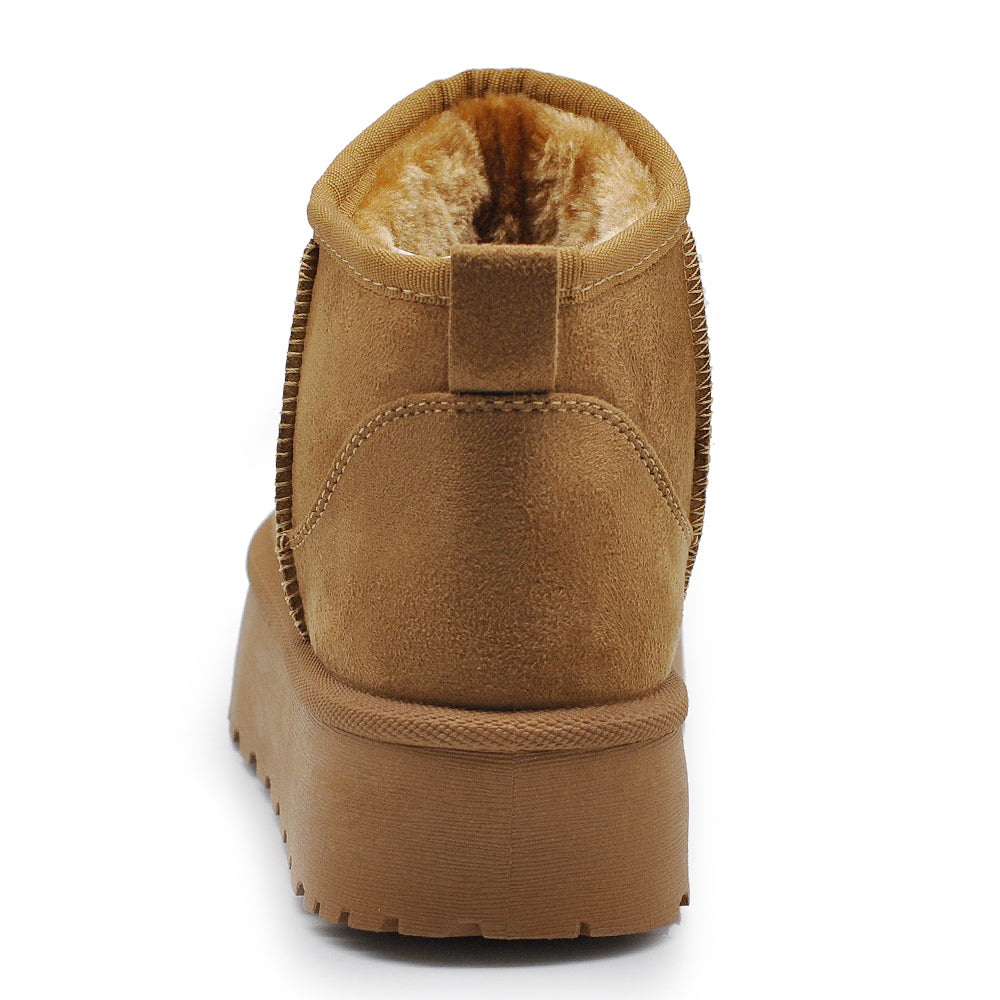 Stivali Mammut Camoscio Pelosi Con Pelliccia Pelo da Donna Doposci Platform R-17