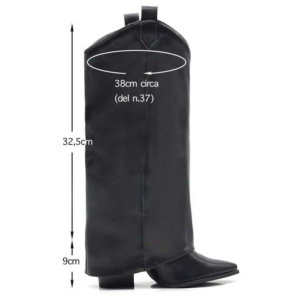 Stivali in ghetta A Punta Westen Con Tacco Alto in Ecopelle Da Donna A9519