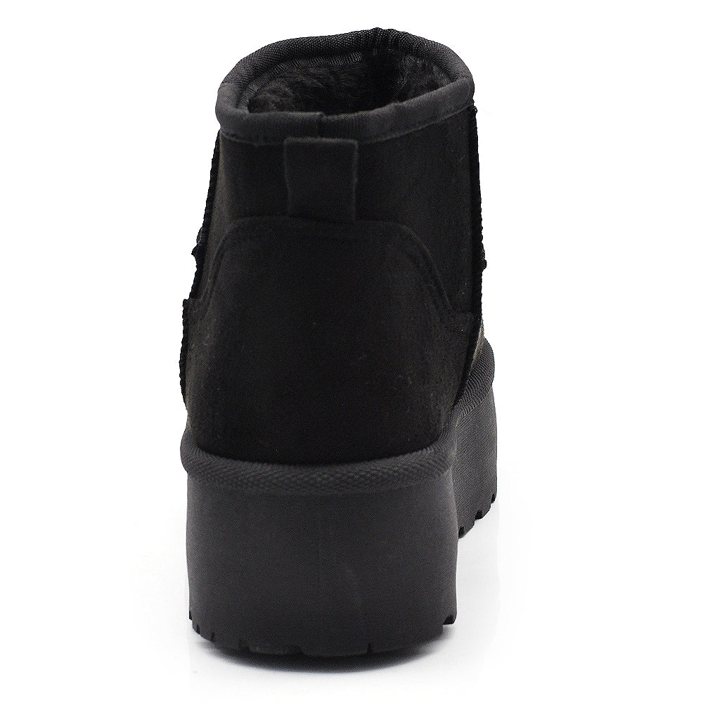 Stivali Mammut Camoscio Pelosi Con Pelliccia Pelo da Donna Doposci Platform 85-62 nero marrone