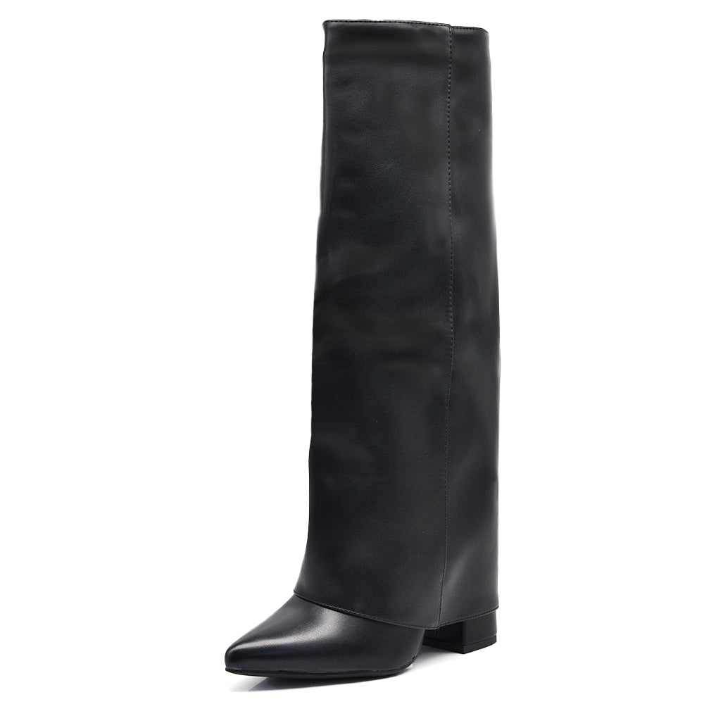 Stivali in ghetta A Punta Westen Con Tacco Alto in Ecopelle Da Donna G702