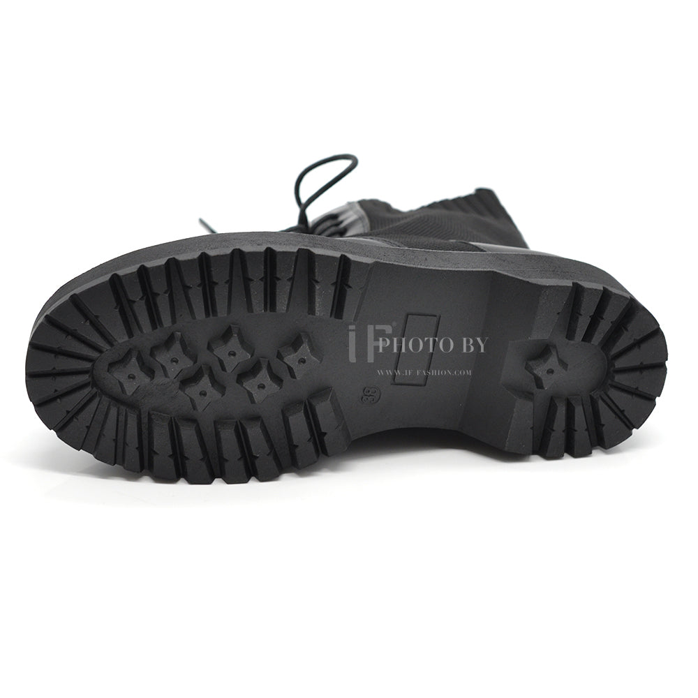 IF Fashion Anfibi Combat Stivali Alla Caviglia Da Donna Platformo Elasticizzato Traspiranti CH2026