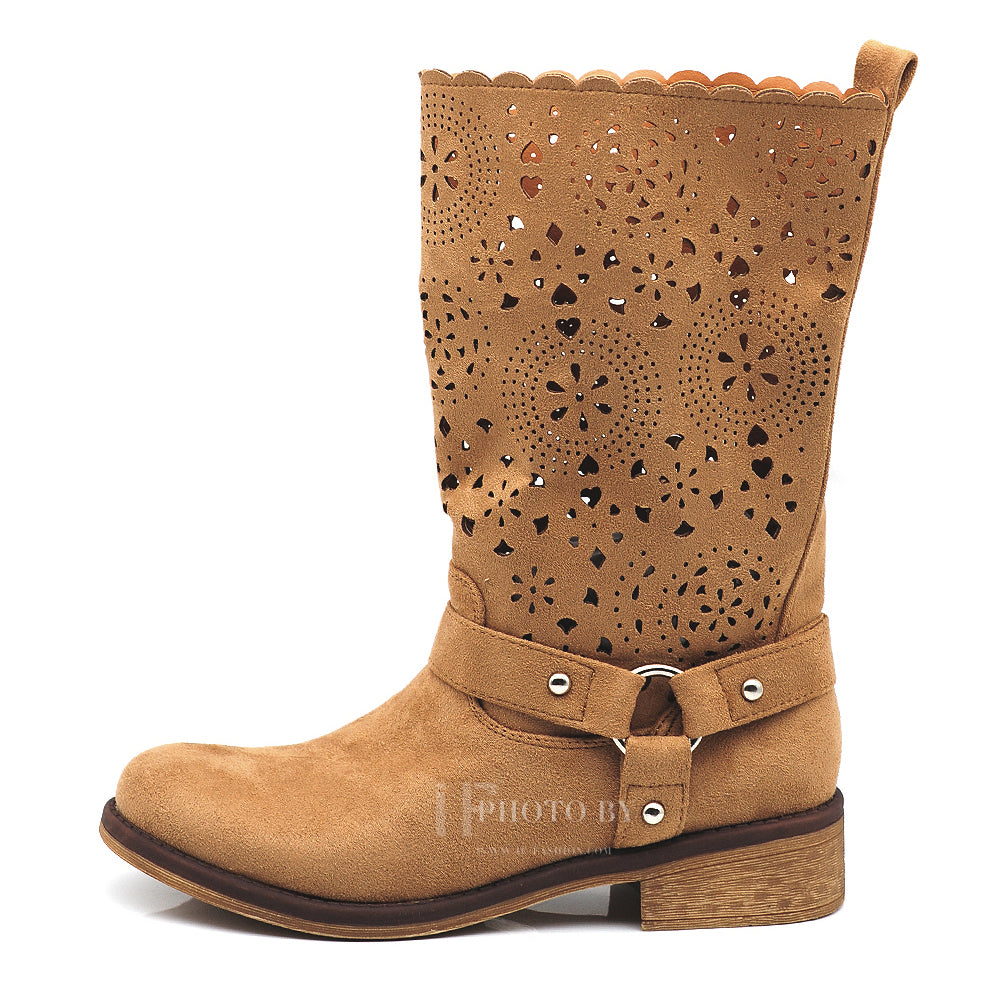 Stivali Stivaletti Biker Motociclista Traforati Primaverili Estivi Da Donna LY70-1
