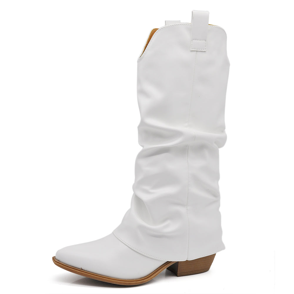Scarpe da Donna Stivali Arricciati Con Ghette A Punta LY74-5 D7648 MP410-1
