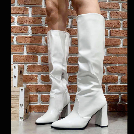 IF Fashion Stivali Alti Ginocchio Eco pelle Tacco Largo x8087 X8056