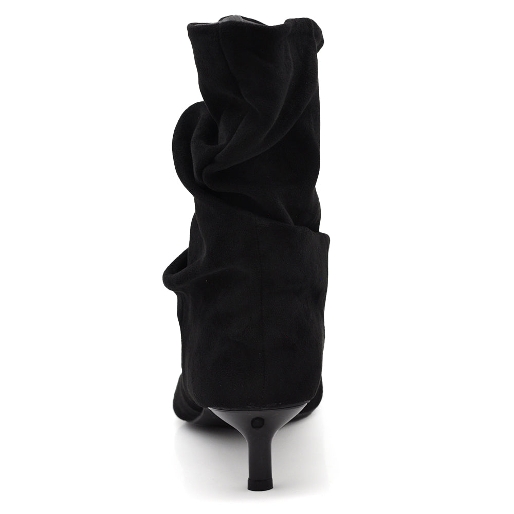 Stivaletti Donna Gambale Largo Morbido – Tronchetti Slouchy con Tacco Medio Elegante HL227-77