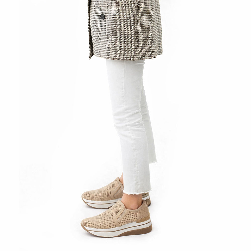 Scarpe Slip-On Donna con Zeppa Comoda in Camoscio Sintetico – Sneakers Casual Primaverili e Autunnali