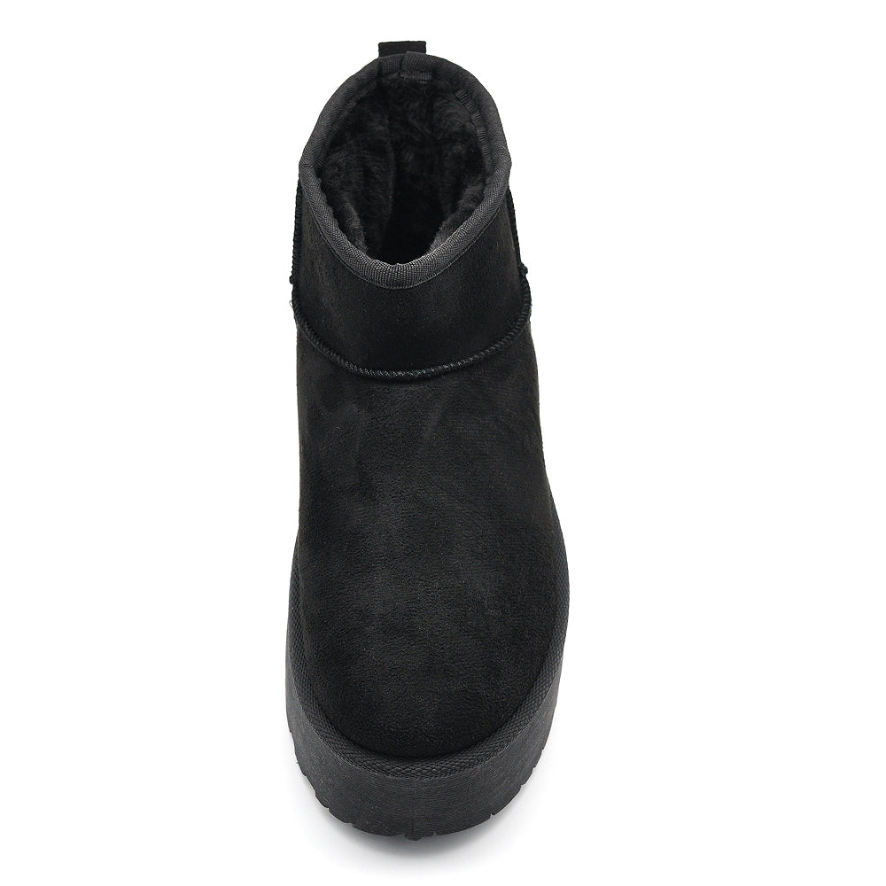 Stivali Mammut Camoscio Pelosi Con Pelliccia Pelo da Donna Doposci Platform 85-62 nero marrone