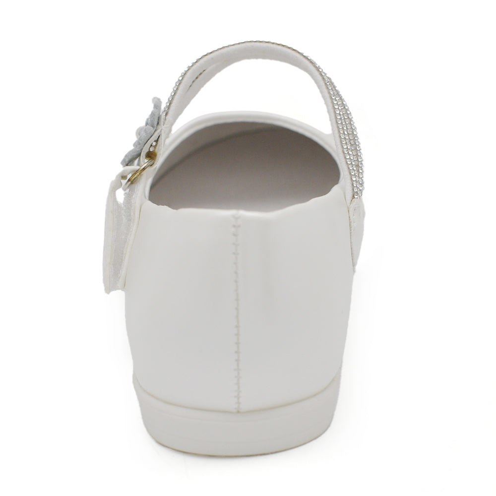 Scarpe Ballerine Da Bambina Ragazza Strass Perline Fiorellini Comunione GD4052