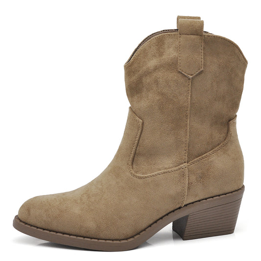 Stivali Stivaletti da Donna Camperos Texani Camoscio Sintetico IF678-1 nero khaki beige