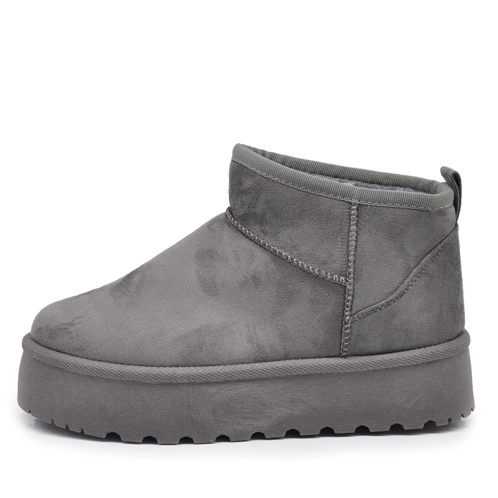 Stivali Mammut Camoscio Pelosi Con Pelliccia Pelo da Donna Doposci Platform R-17