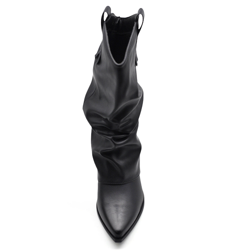 Scarpe da Donna Stivali Stivaletti Arricciati Con Ghette A Punta G695