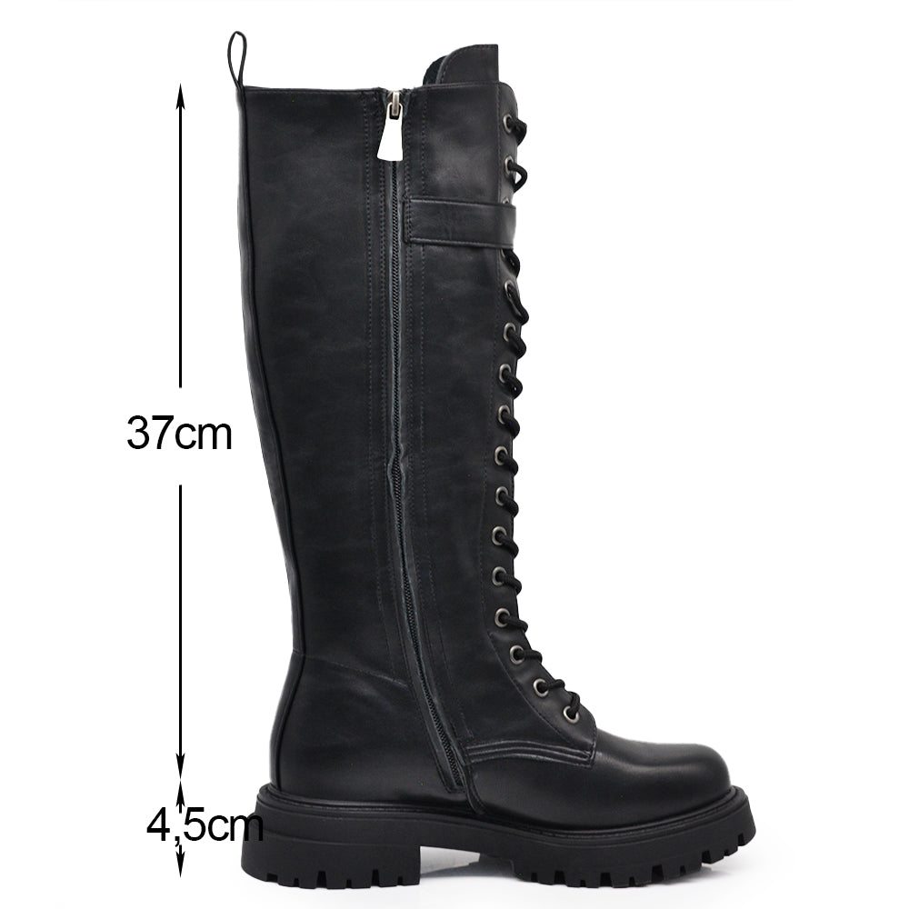 Anfibi militari donna con fibbie, misure