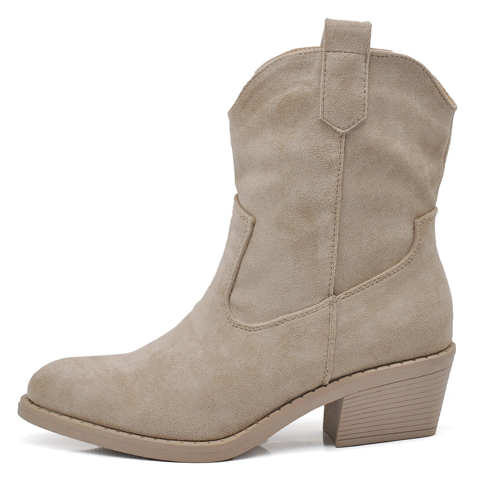 Stivali Stivaletti da Donna Camperos Texani Camoscio Sintetico IF678-1 nero khaki beige