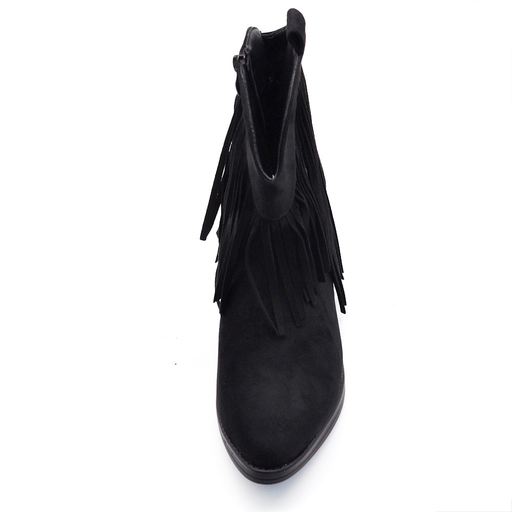 Stivaletti Texani Cowboy Cowgirl Con Frange Camoscio Sintetico Camperos ML523