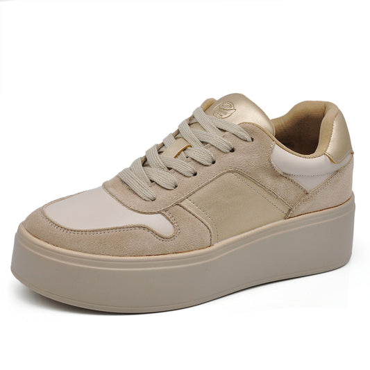 Sneakers Scarpe Sportive Da Ginnastica Donna Con Platform MP2736-1 nero beige