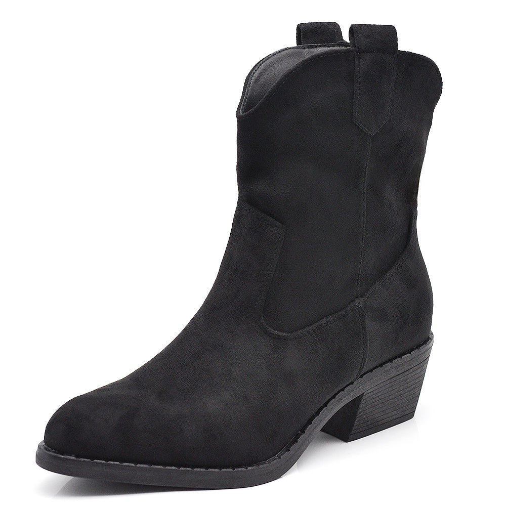 Stivali Stivaletti da Donna Camperos Texani Camoscio Sintetico IF678-1 nero khaki beige