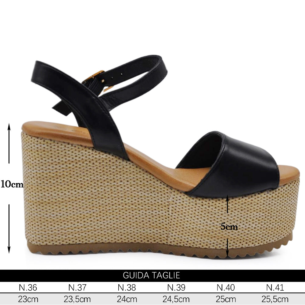 Sandali con Zeppa Donna Platform Eleganza e Comfort Estivo Z7479-09