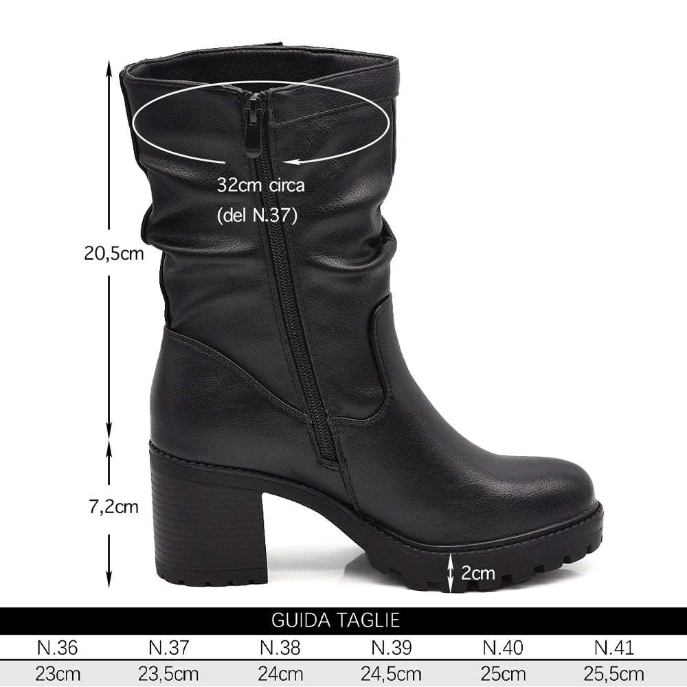 Stivaletti Tronchetti Da Donna Tacco Medio Elastico Cavilgia Platform G699