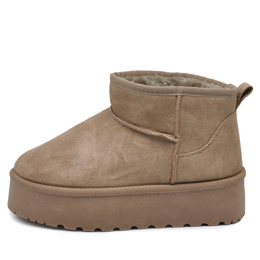 Stivali Mammut Camoscio Pelosi Con Pelliccia Pelo da Donna Doposci Platform P309 leopardato maculato