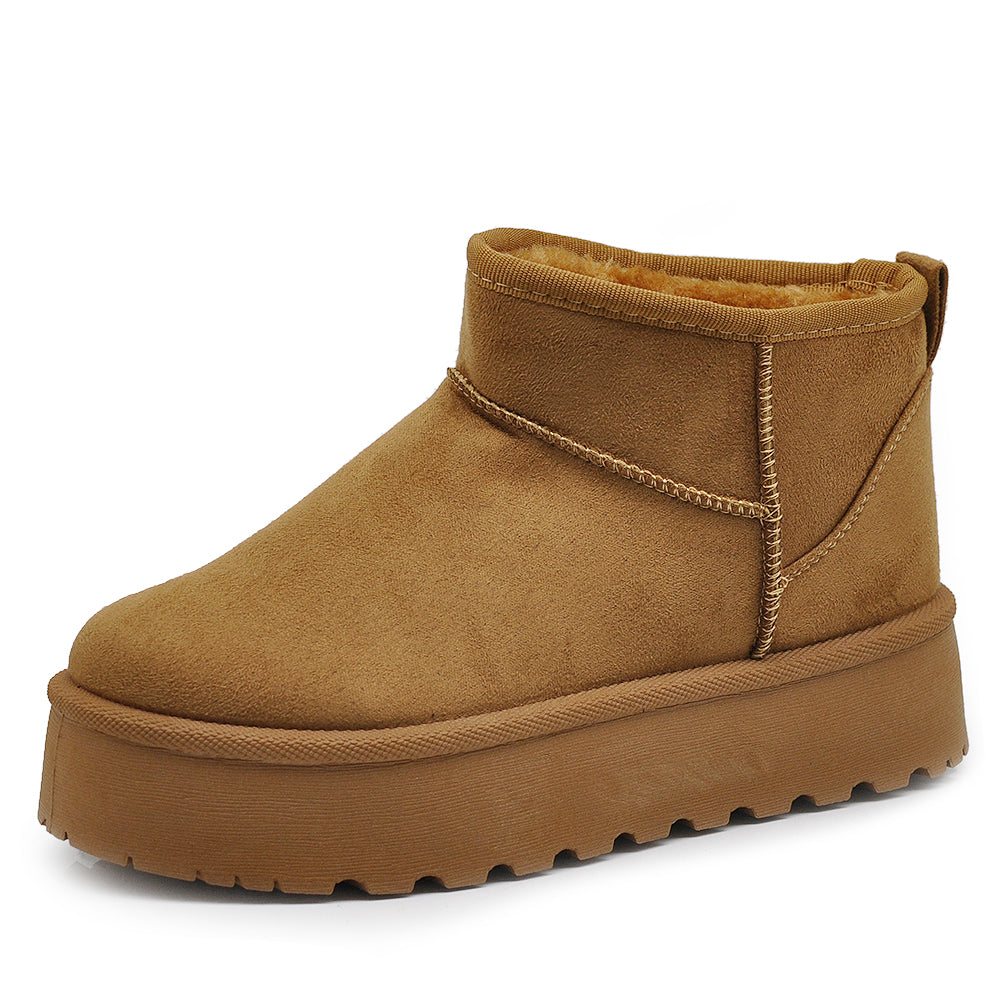 Stivali Mammut Camoscio Pelosi Con Pelliccia Pelo da Donna Doposci Platform R-17