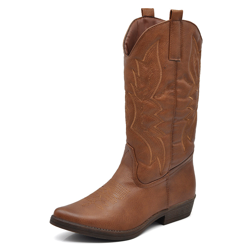 Stivali Stivaletti Da Donna Texani Cowboy Cowgirl A Punta Etnici