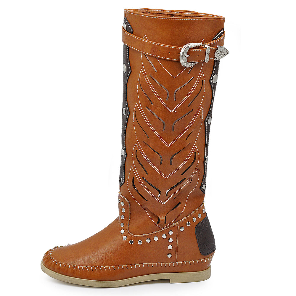 Stivali Indianini Da Donna Al Ginocchio Primaverili Estivi borcie fibbie LY83-1