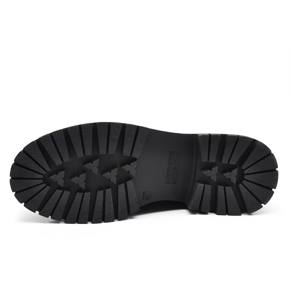 Stivali da donna stile combat boots con lacci platform casual MP2751-1 nero marrone