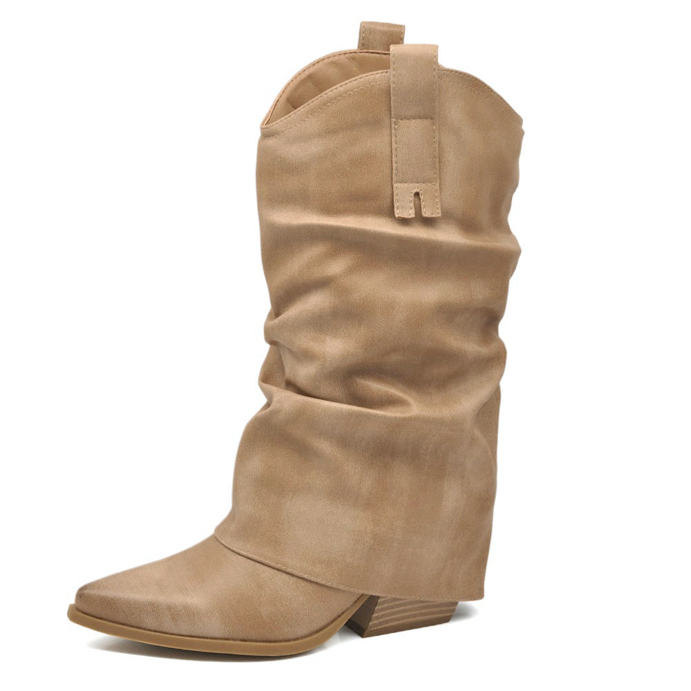 Scarpe da Donna Stivali Stivaletti Arricciati Con Ghette A Punta G695