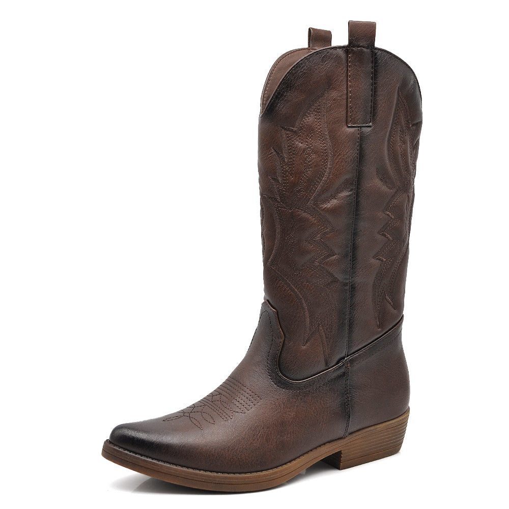 Stivali Stivaletti Da Donna Texani Cowboy Cowgirl A Punta Etnici