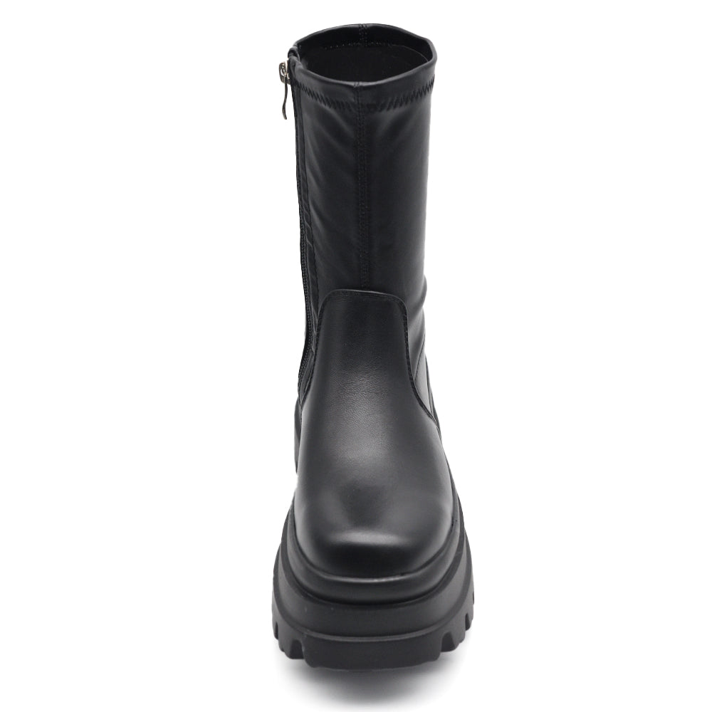 Scarpe Stivaletti Da Donna gambale sottile e morbido si adatta alla gamba Con Zeppa Plateau Platform 52062