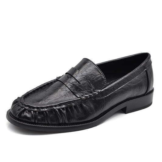 Mocassini Donna con Punta Arricciata Effetto Vintage – Scarpe Basse in Similpelle con Lavorazione Impressa GA075