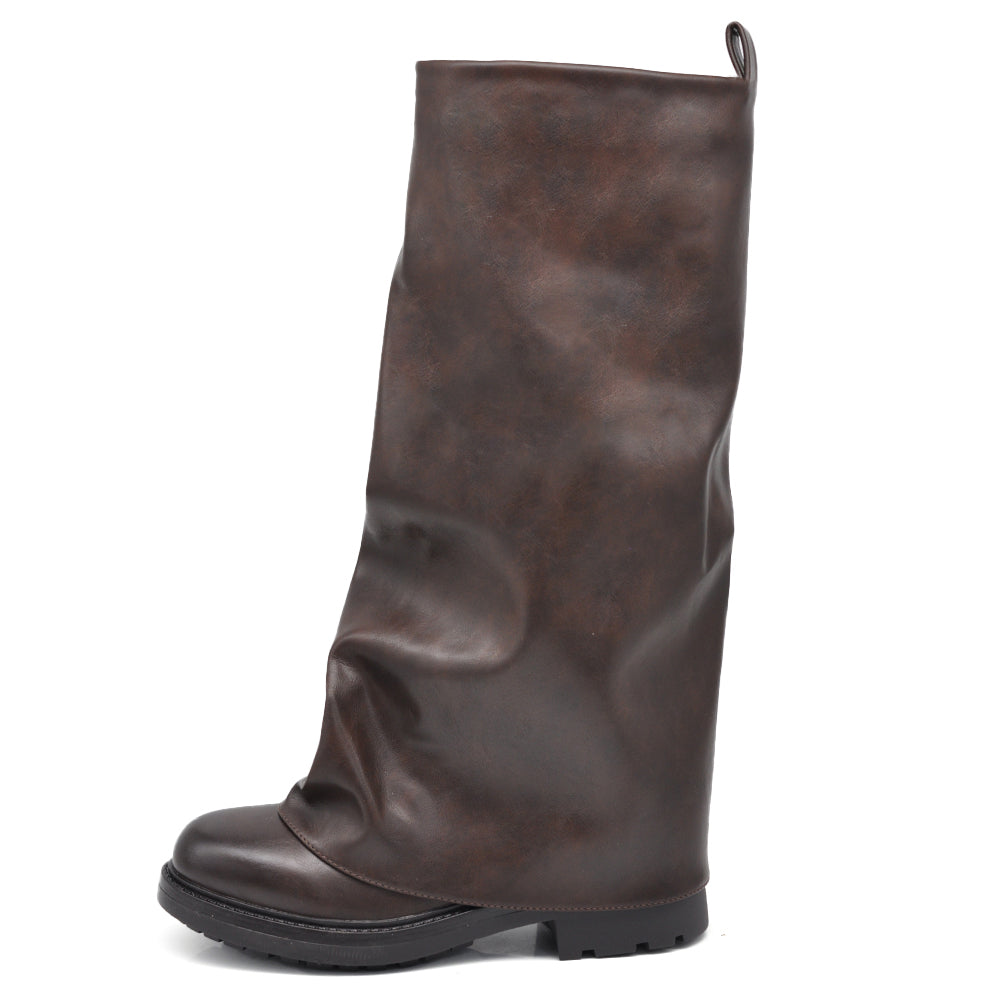 Stivali da Donna Oversize Slouchy Stile Oversize Robin con Gambale Ampio e Suola Spessa Antiscivolo GA036