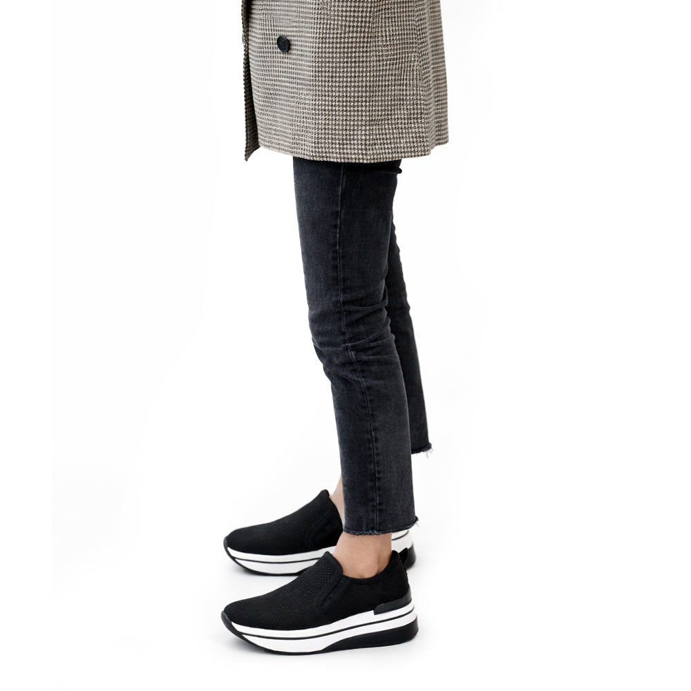 Scarpe Slip-On Donna con Zeppa Comoda in Camoscio Sintetico – Sneakers Casual Primaverili e Autunnali