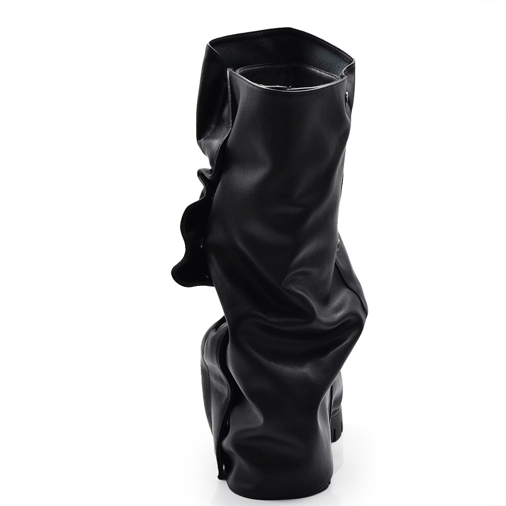 Stivali Donna 2 in 1 con Gambale Arricciato Rimovibile – Design Versatile con Platform – Look Doppio in un Solo Paio G705