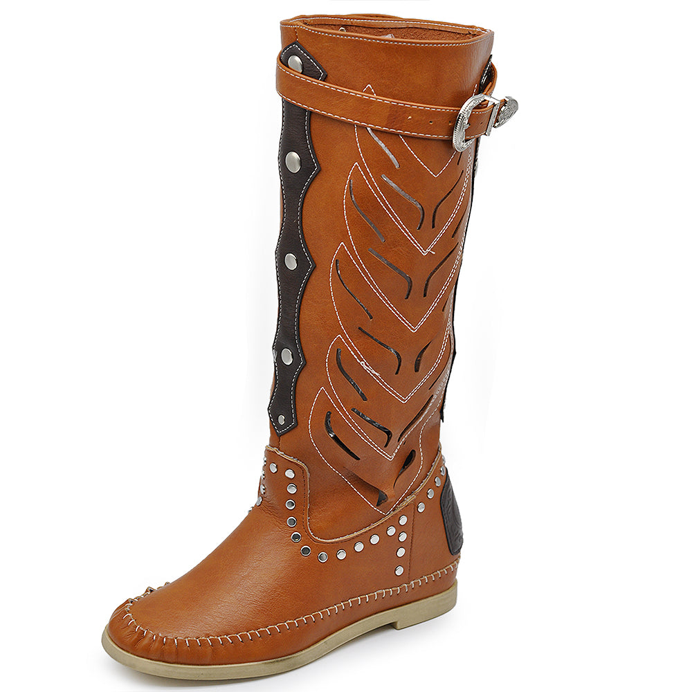 Stivali Indianini Da Donna Al Ginocchio Primaverili Estivi borcie fibbie LY83-1