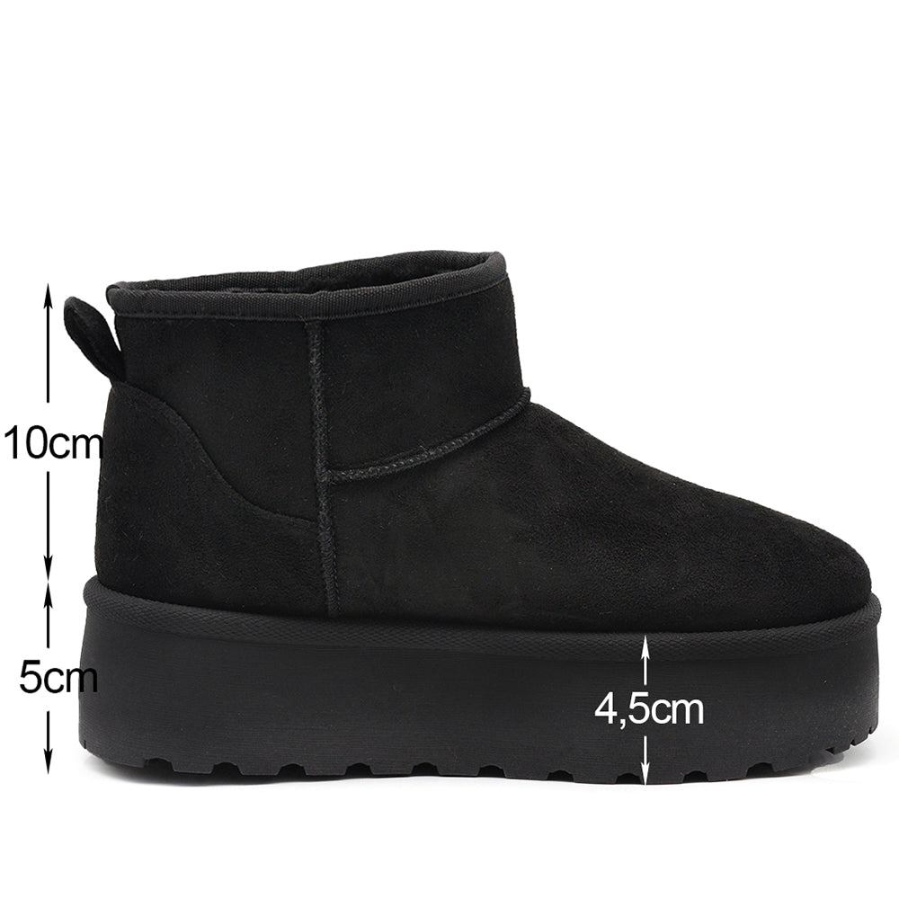 Stivali Mammut Camoscio Pelosi Con Pelliccia Pelo da Donna Doposci Platform 85-62 nero marrone