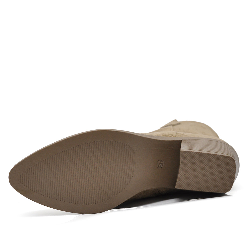 Stivali Stivaletti da Donna Camperos Texani Camoscio Sintetico IF678-1 nero khaki beige