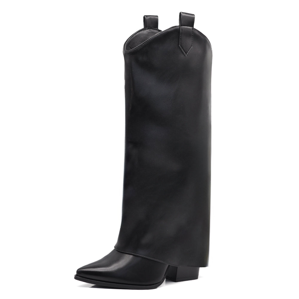 Stivali in ghetta A Punta Westen Con Tacco Alto in Ecopelle Da Donna A9519